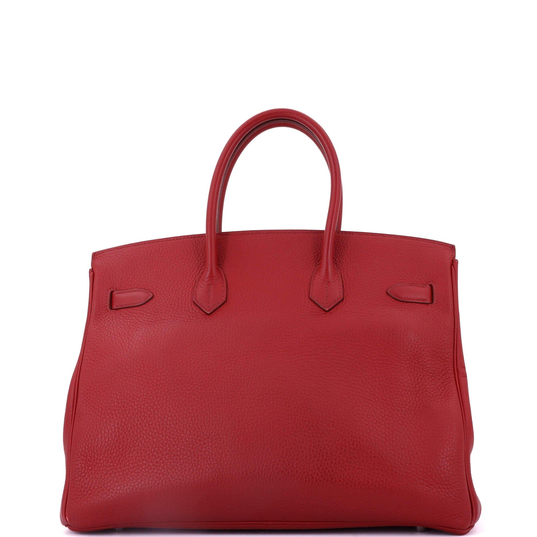 Pre-Owned Hermes Birkin Handbag Red Clemence with Palladium Hardware 35, Alternate, color, Rouge Garance