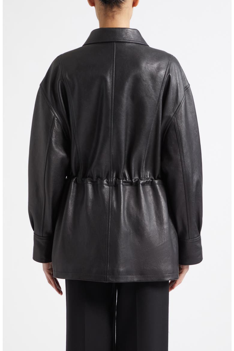 Maeve Vegetal Leather Jacket, Alternate, color, BLACK