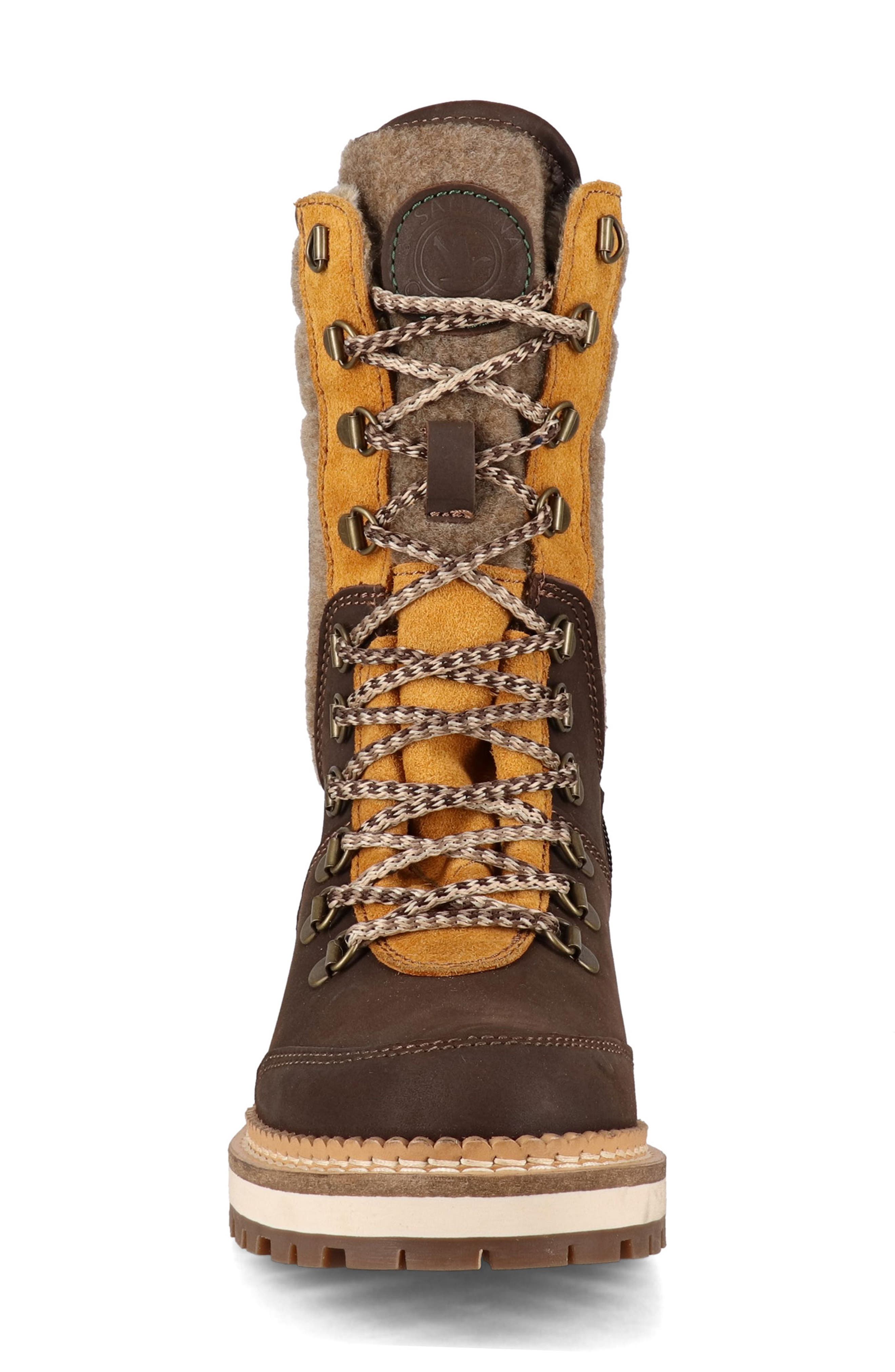 Santana Canada Cariboo Waterproof Mixed Media Boot, Alternate, color, Dark Brown / Saddle