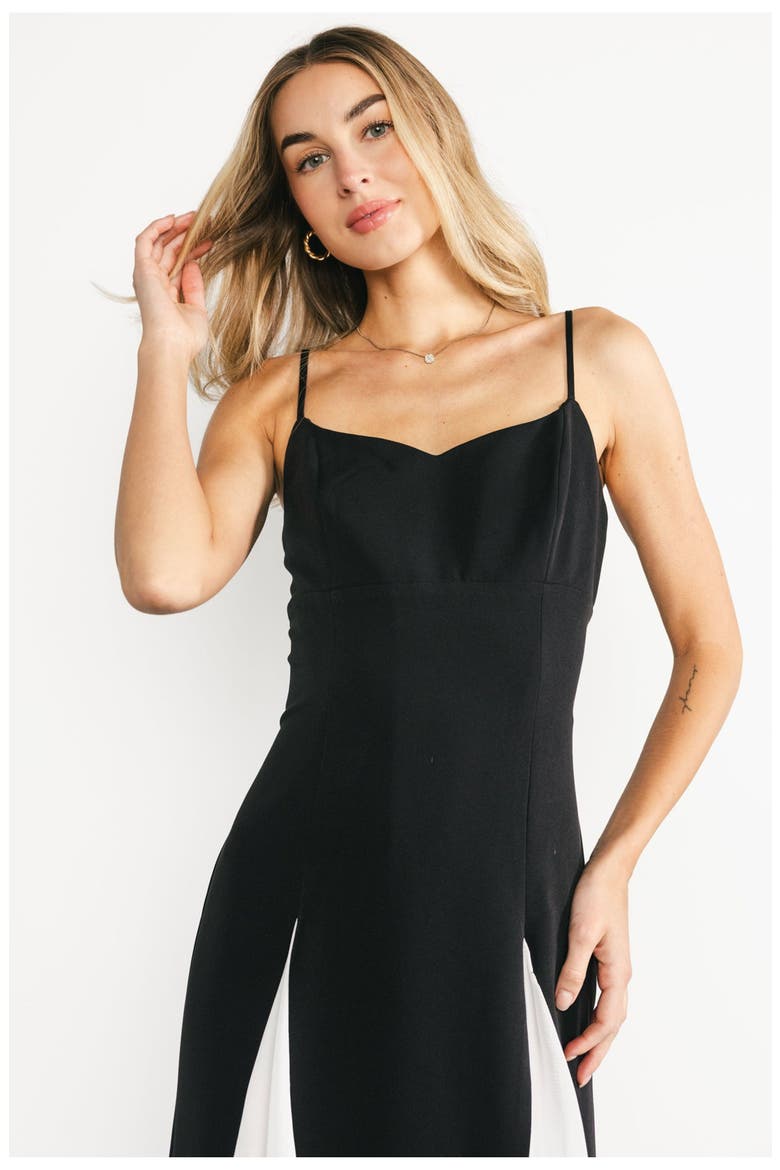 Adela Maxi Dress, Alternate, color, Black and White