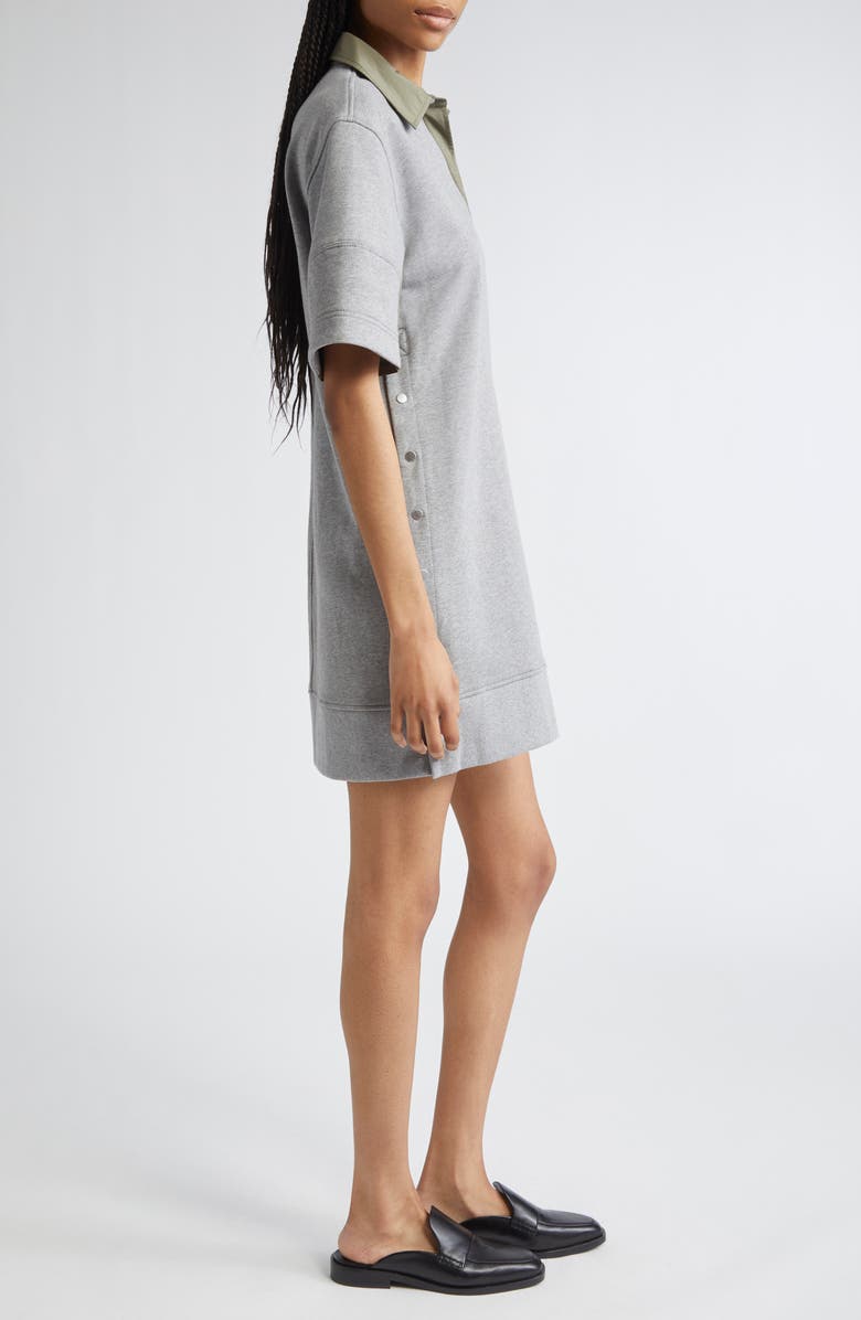 3.1 Phillip Lim Mixed Media Polo Minidress, Alternate, color, Grey Melange-Army