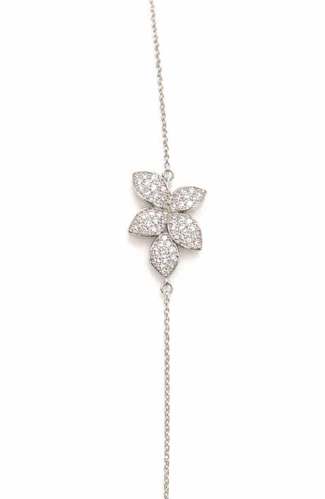 BEST SILVER Moissanite Flower Bracelet