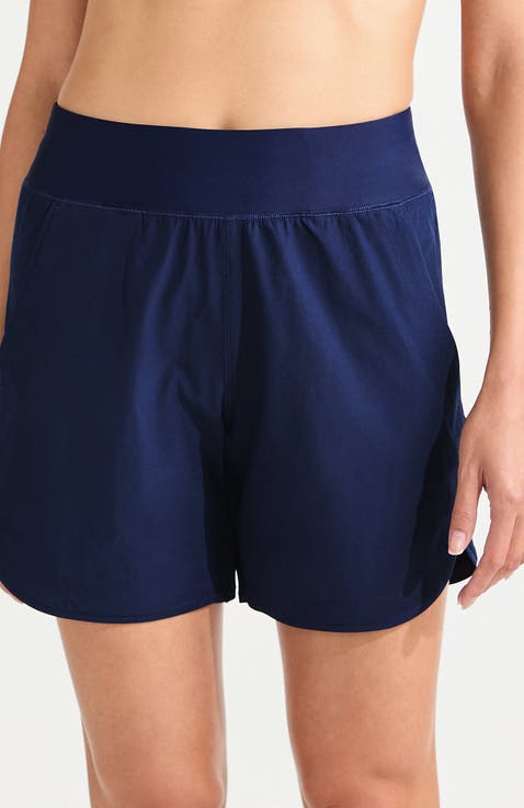 Curvy Fit 5" Quick Dry Board Shorts Swim Shorts with Panty