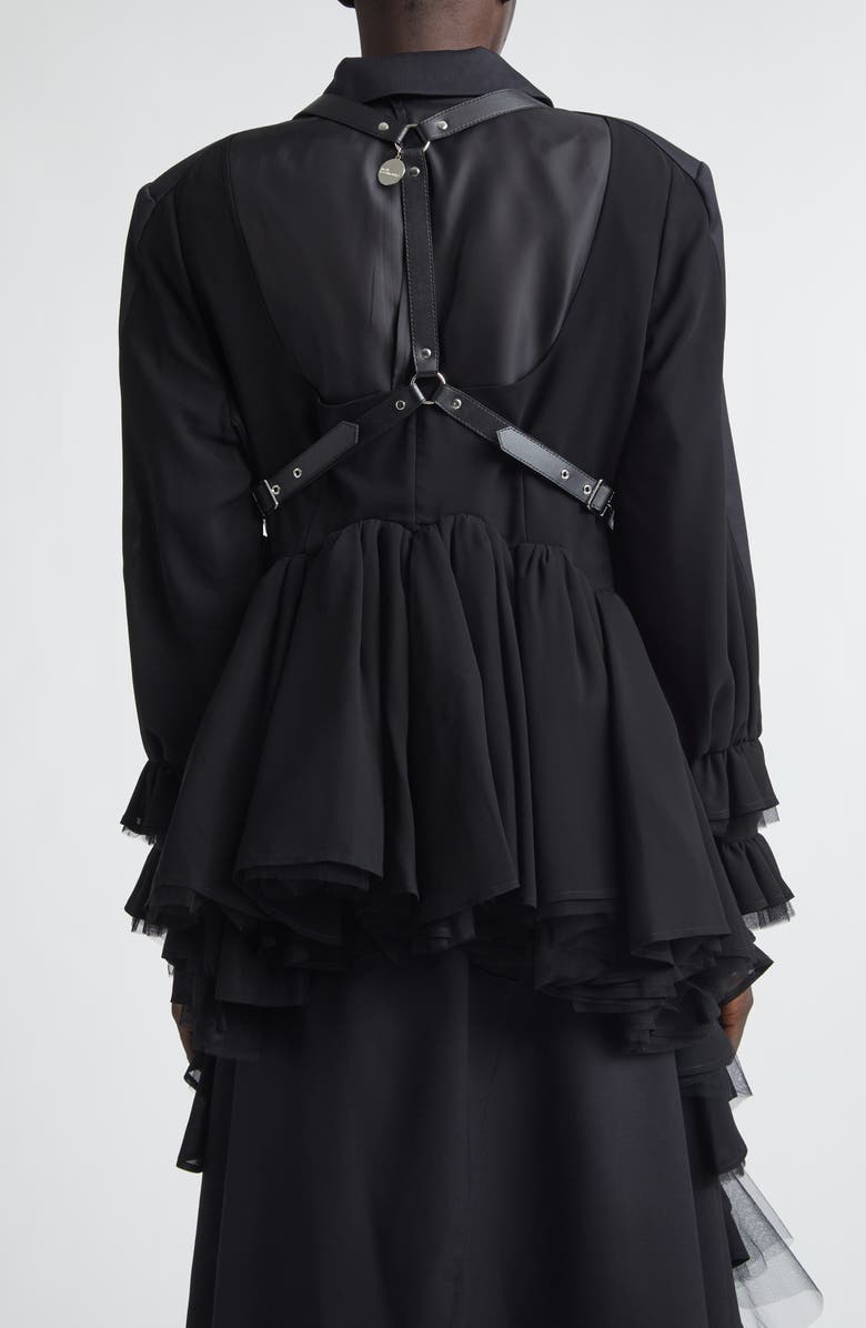 Noir Kei Ninomiya Studded Faux Leather Star Harness, Alternate, color, Black