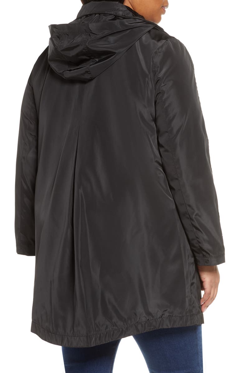Via Spiga Ruched Sleeve Packable Rain Jacket, Alternate, color, 