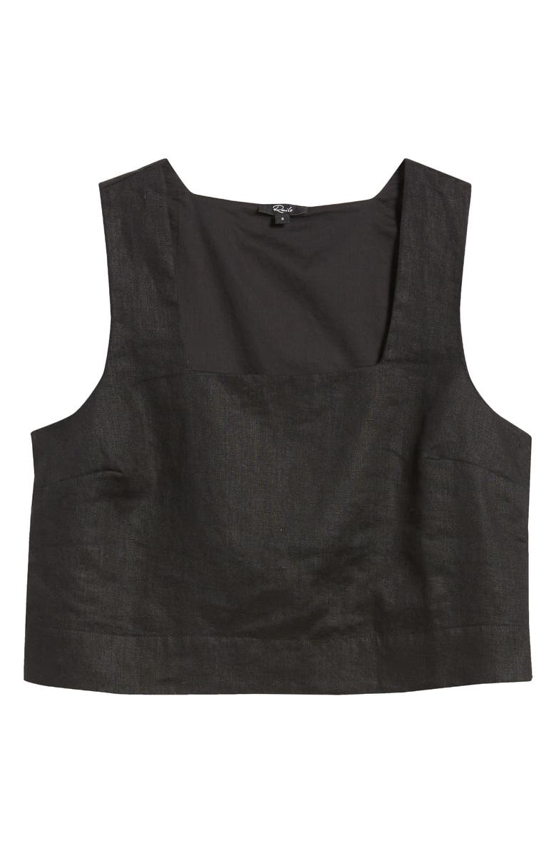 Rails Akira Linen Crop Tank Top, Alternate, color, Black