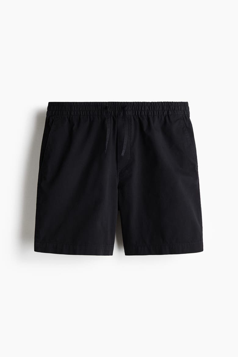 Relaxed-Fit Cotton Shorts, Alternate, color, Black