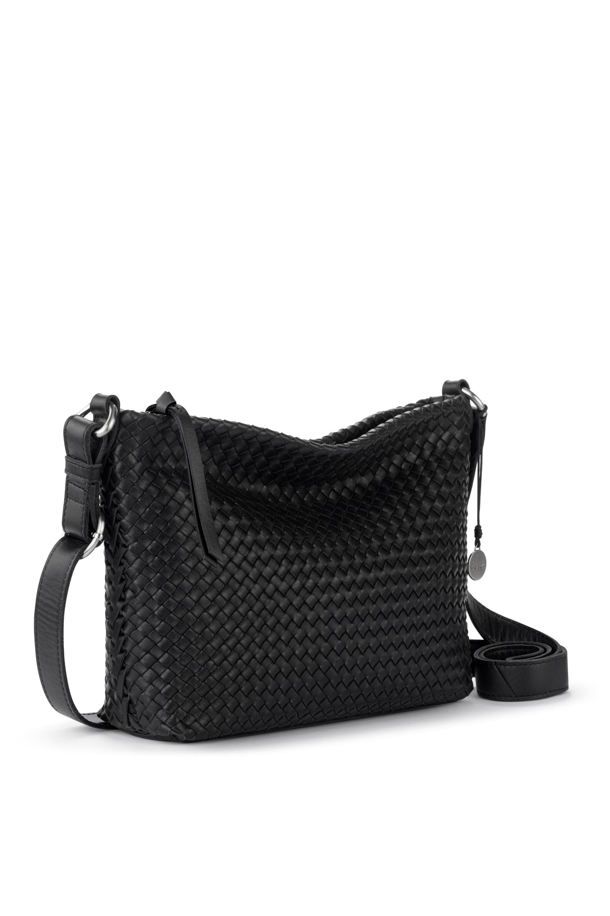 The Sak Melrose Crossbody Woven Leather Bag, Alternate, color, Black Woven