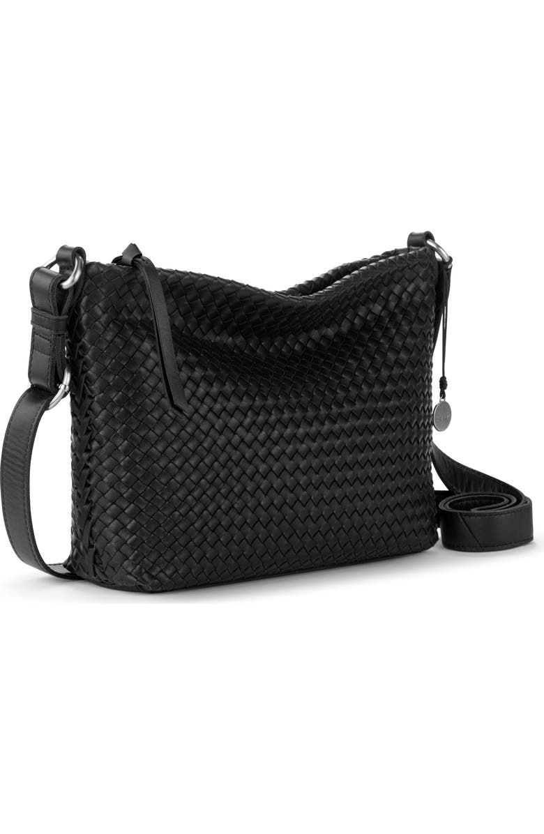 The Sak Melrose Crossbody Woven Leather Bag, Alternate, color, Black Woven