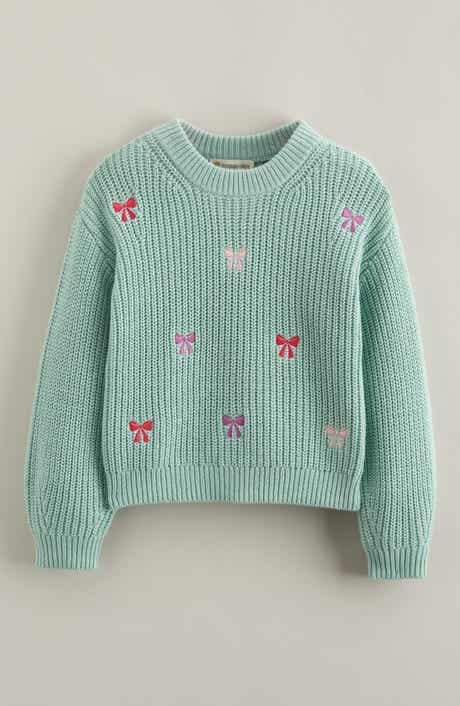 Kids' Embroidered Crewneck Sweater