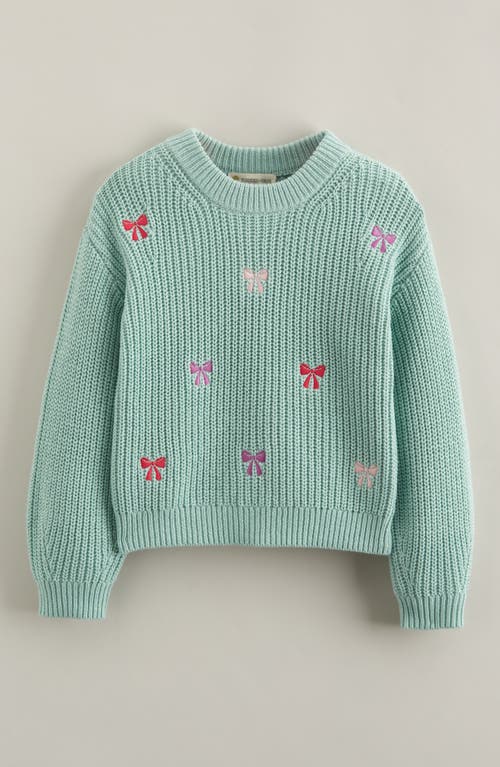 Tucker + Tate Kids' Embroidered Crewneck Sweater In Green
