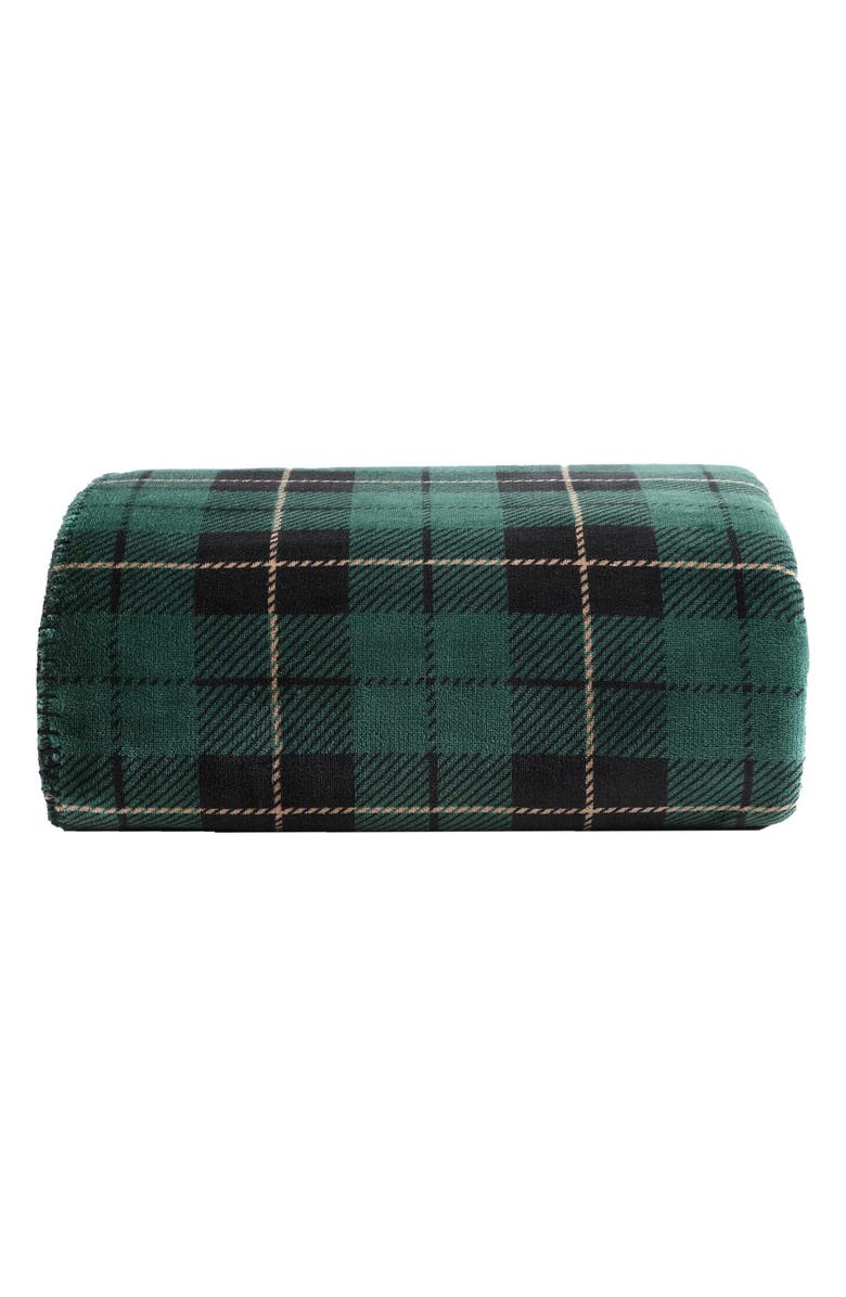 Eddie Bauer Capitol Hill Plaid Throw Blanket, Main, color, Dark Green