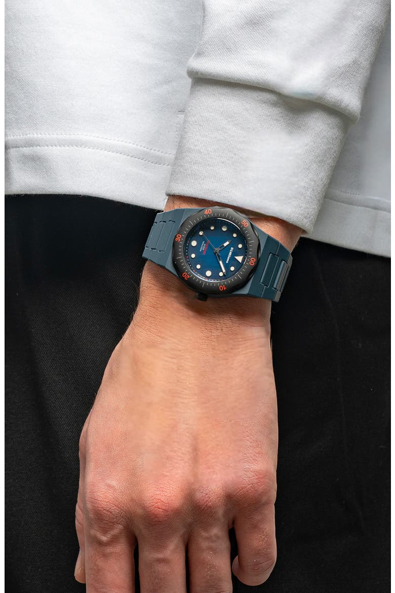 Subacqueo Polycarbonate Bracelet Watch, 40.5mm, Alternate, color, BLUE-BLACK