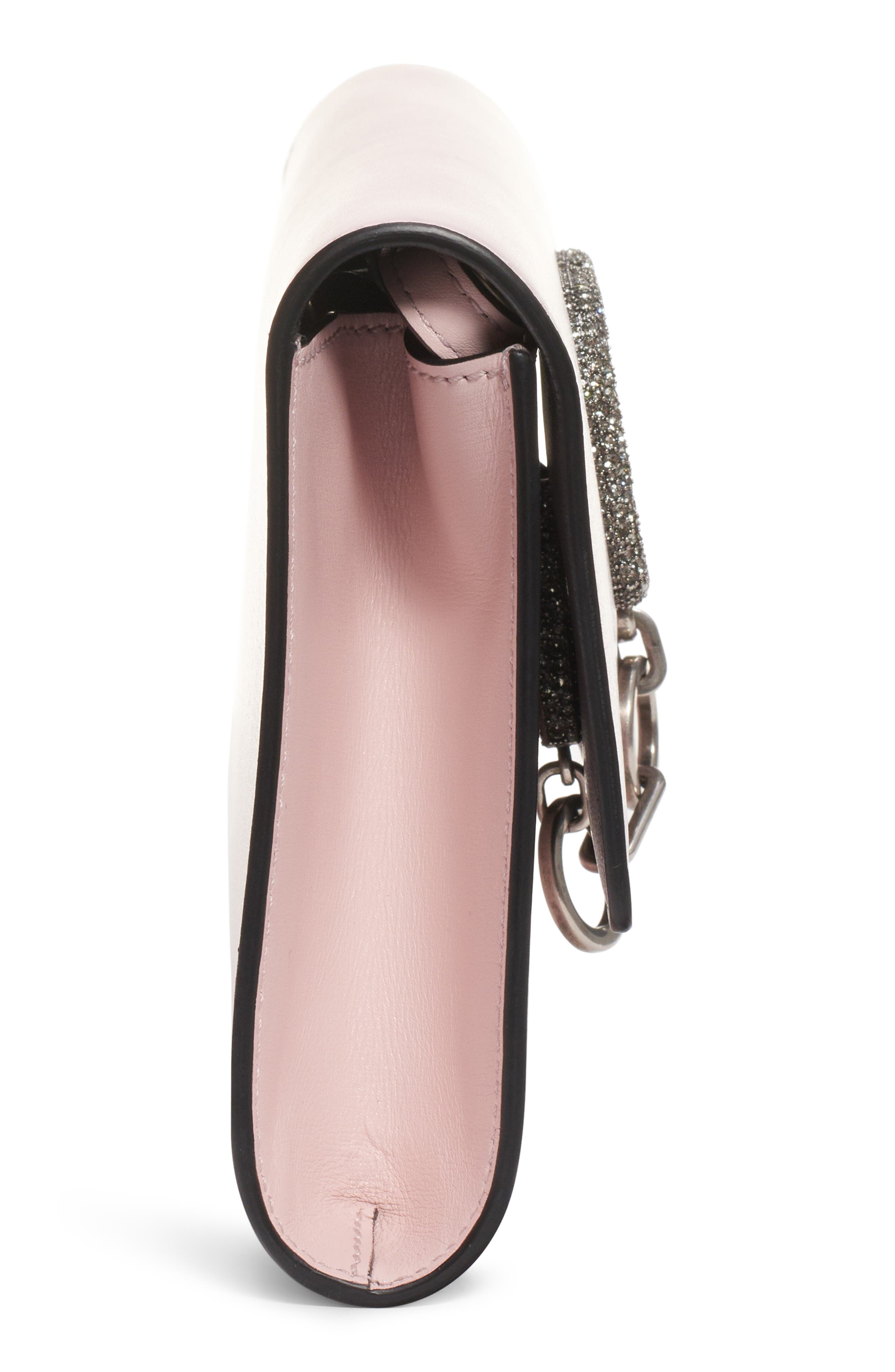 V-Case Leather Clutch, Alternate, color, ROSE QUARTZ/ BLACK DIAMOND