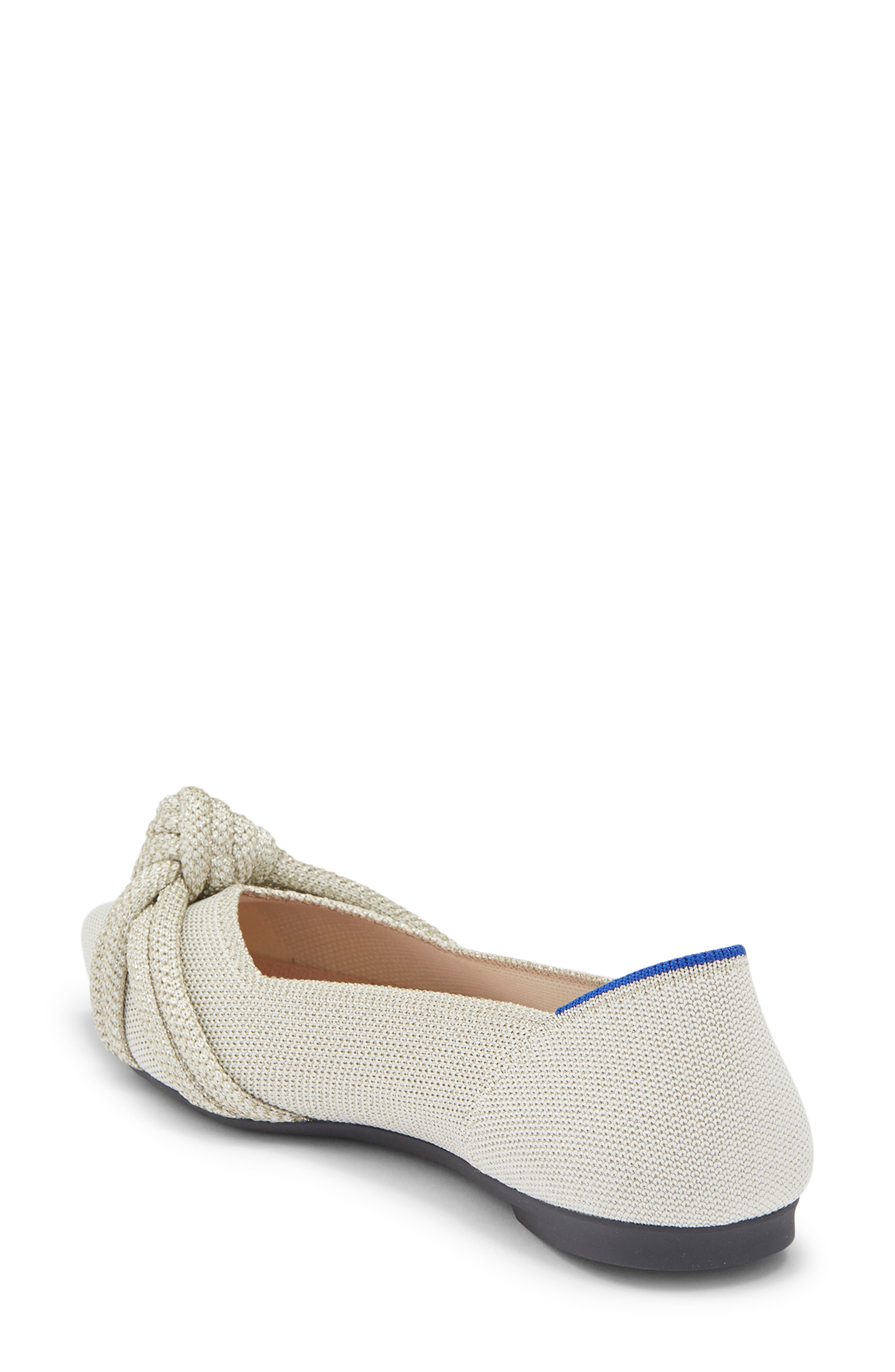 Pointed Toe Knot Flat, Alternate, color, DIAMOND METALLIC