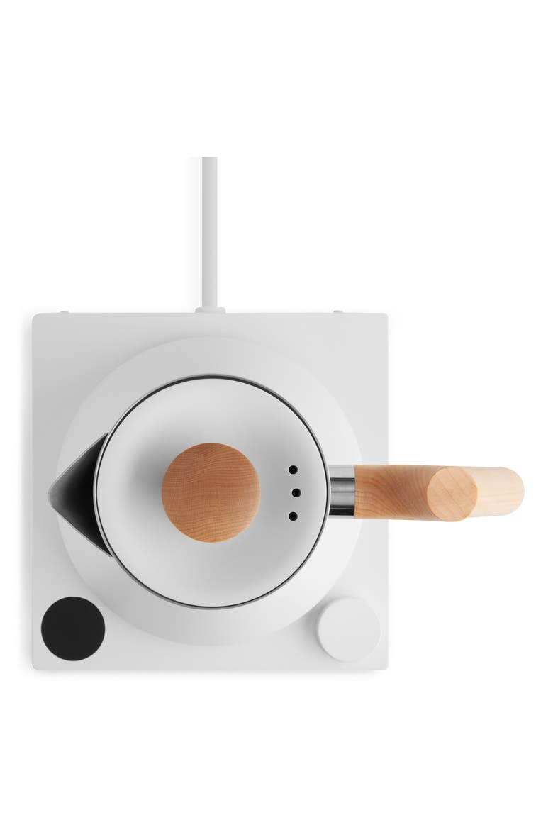 Corvo EKG Electric Kettle, Alternate, color, MATTE WHITE W/MAPLE ACCENTS