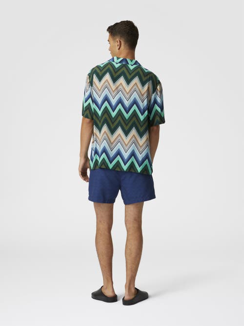 Missoni Viscose Bowling Shirt With Macro Zigzag And Breast Pocket In Multi