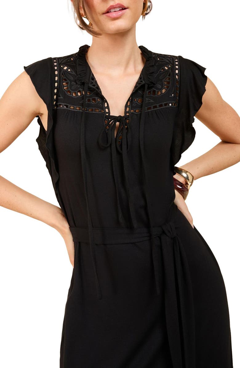 Friends Like These Broderie Jersey Maxi Dress, Alternate, color, Black