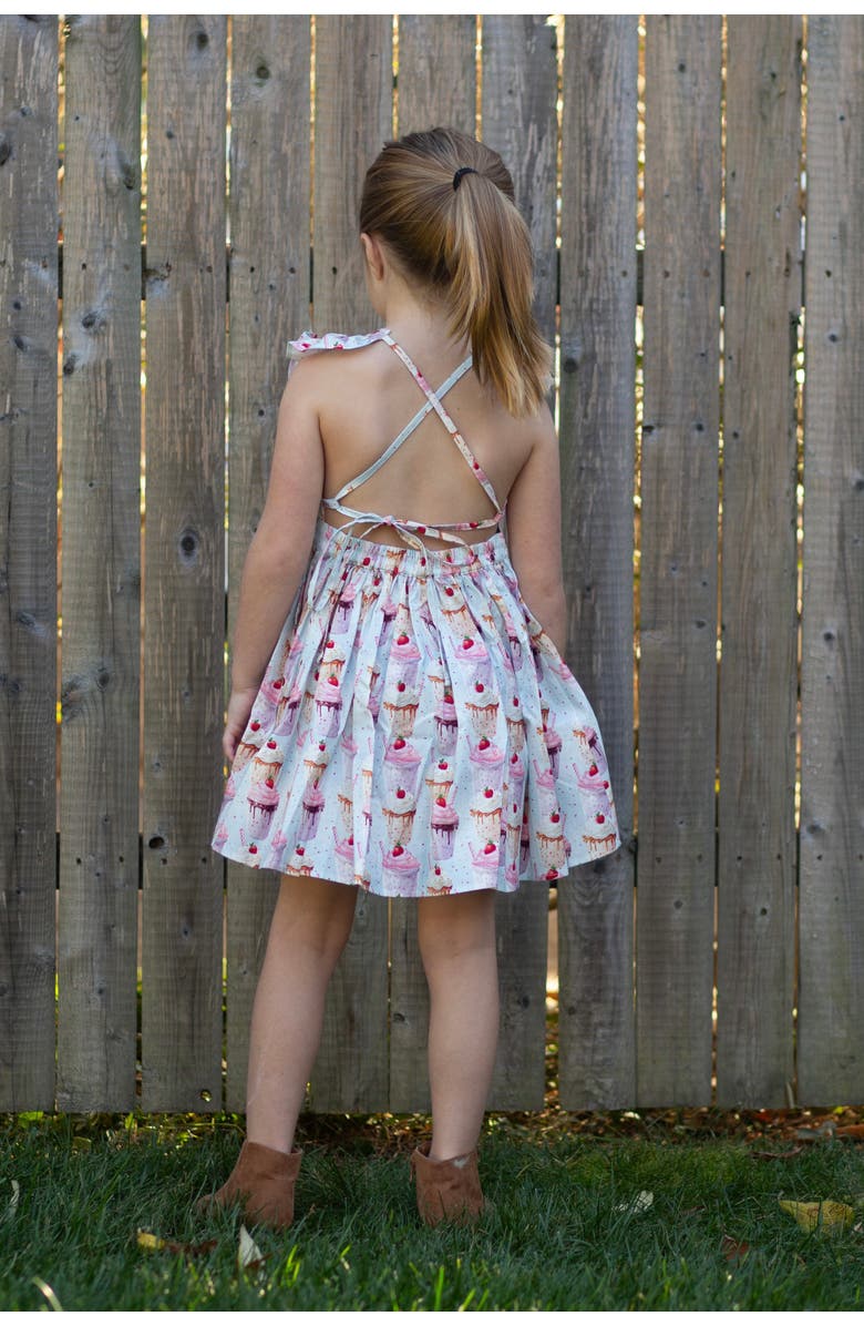 WORTHY THREADS Girls Ruffle Sleeve Dress, Alternate, color, Milkshakes