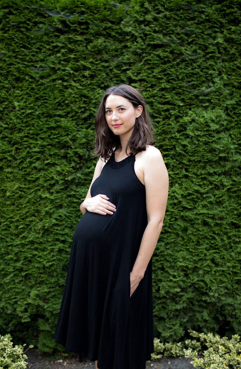 Nom Maternity Andrea Maternity Midi Dress, Alternate, color, 