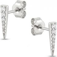 Spero London Long Pave Dagger Stud Earrings