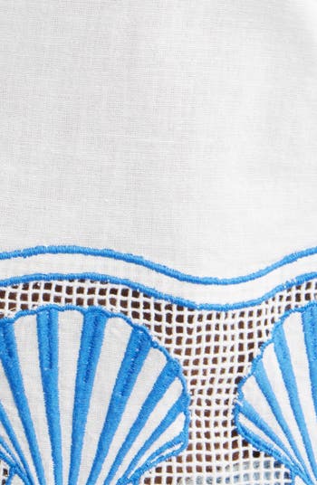 Venice Shell Embroidered Cotton & Linen Crop Top
