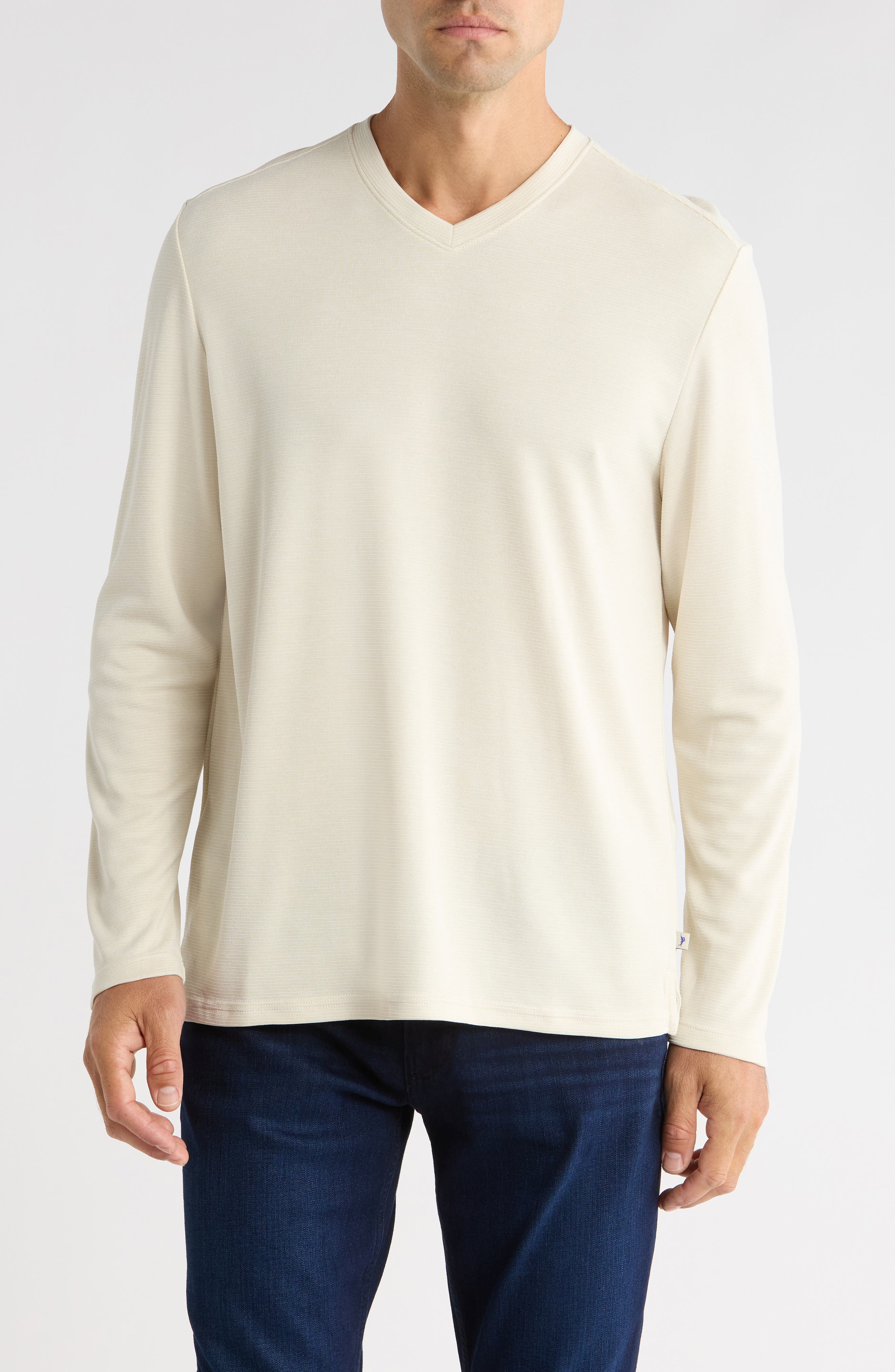 Tommy Bahama Tranquil Bay Stripe V-Neck Long Sleeve T-Shirt