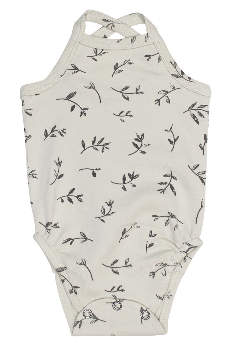 Organic Cotton Crisscross Bodysuit & Ruffle Bloomers Set, Alternate, color, STONE FLOWER