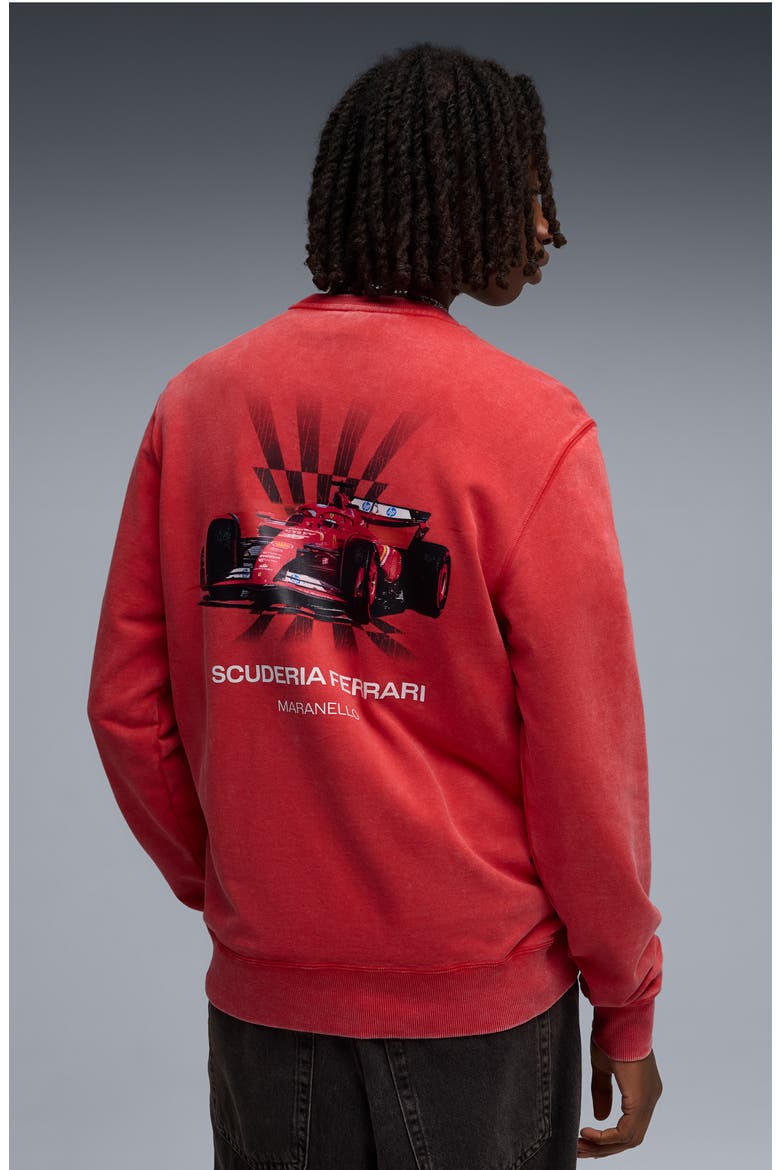 Ferrari Graphic Sweatshirt, Alternate, color, ROSSO CORSA