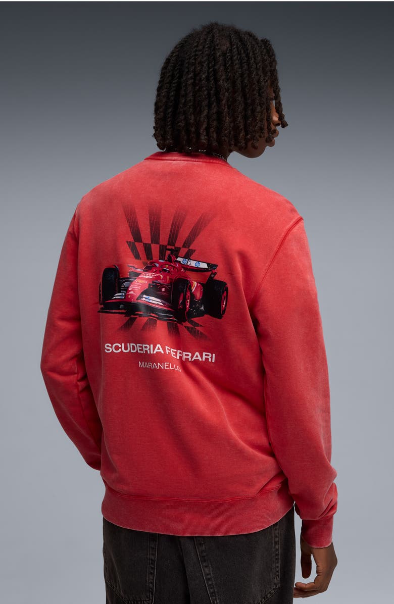 PUMA Ferrari Graphic Sweatshirt, Alternate, color, Rosso Corsa