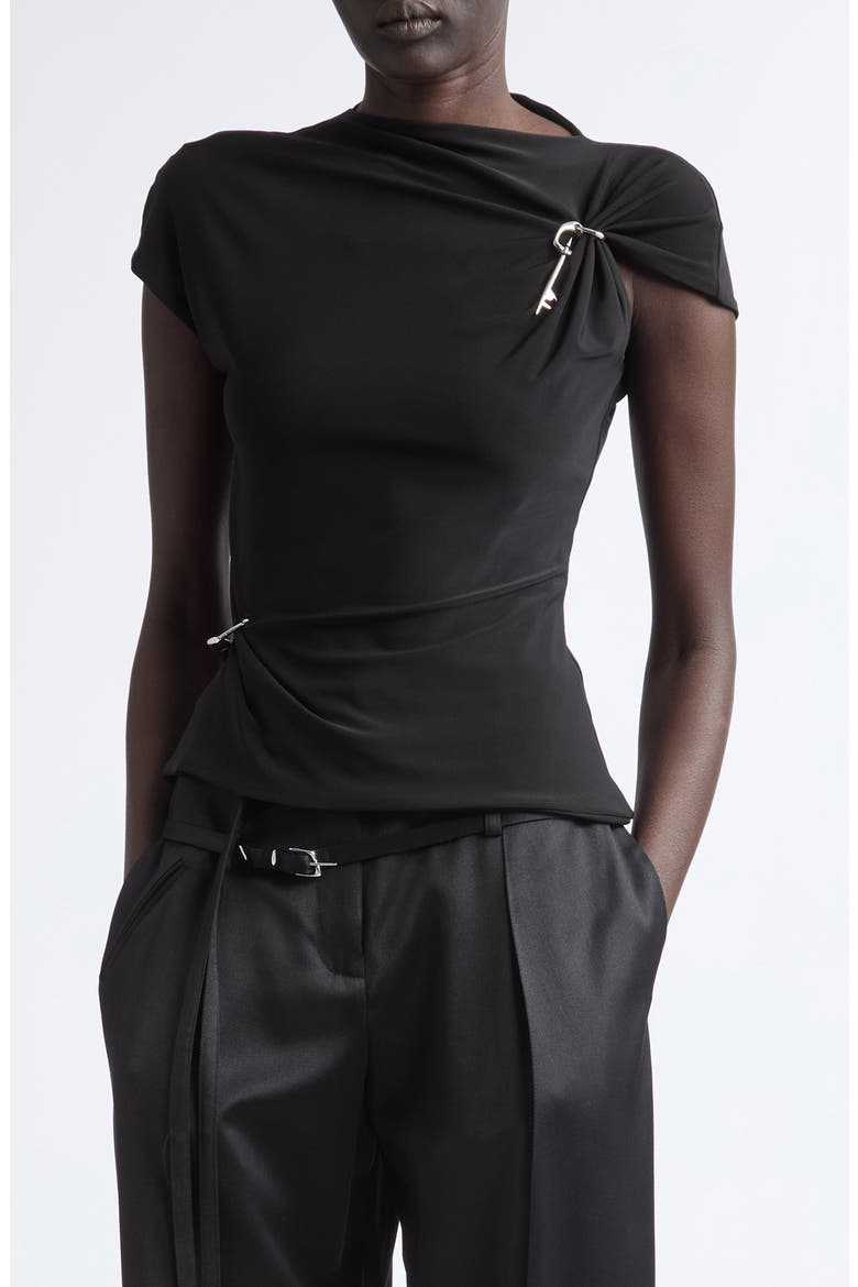 Relic Charms Jersey Mock Neck Top, Main, color, BLACK