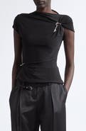 GRACE LING Relic Charms Jersey Mock Neck Top
