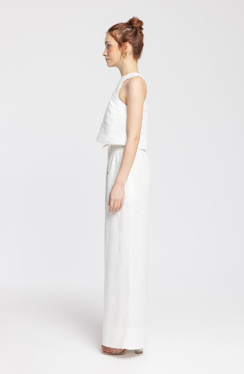 Monlicia Ciel 100% Linen Pant, Alternate, color, White