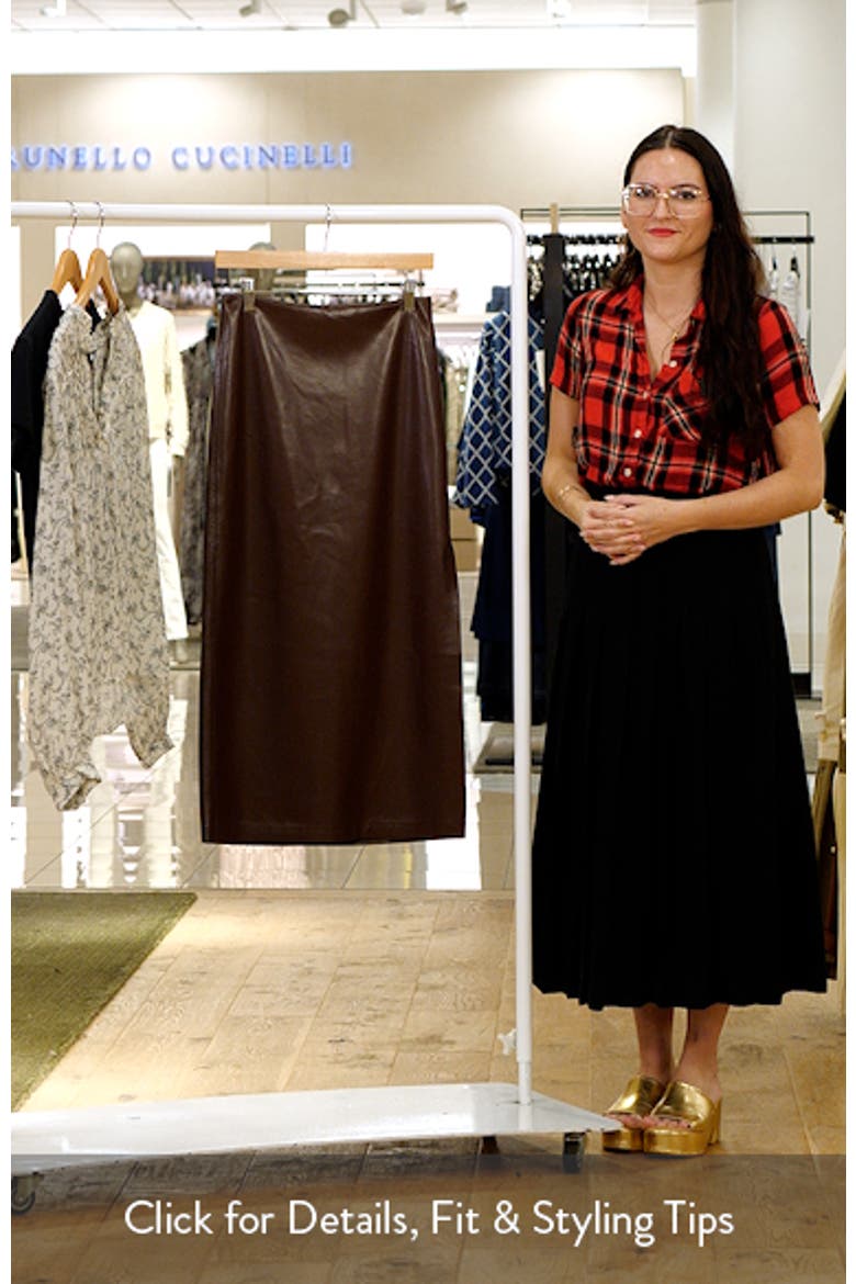Maeve Faux Leather Midi Skirt video