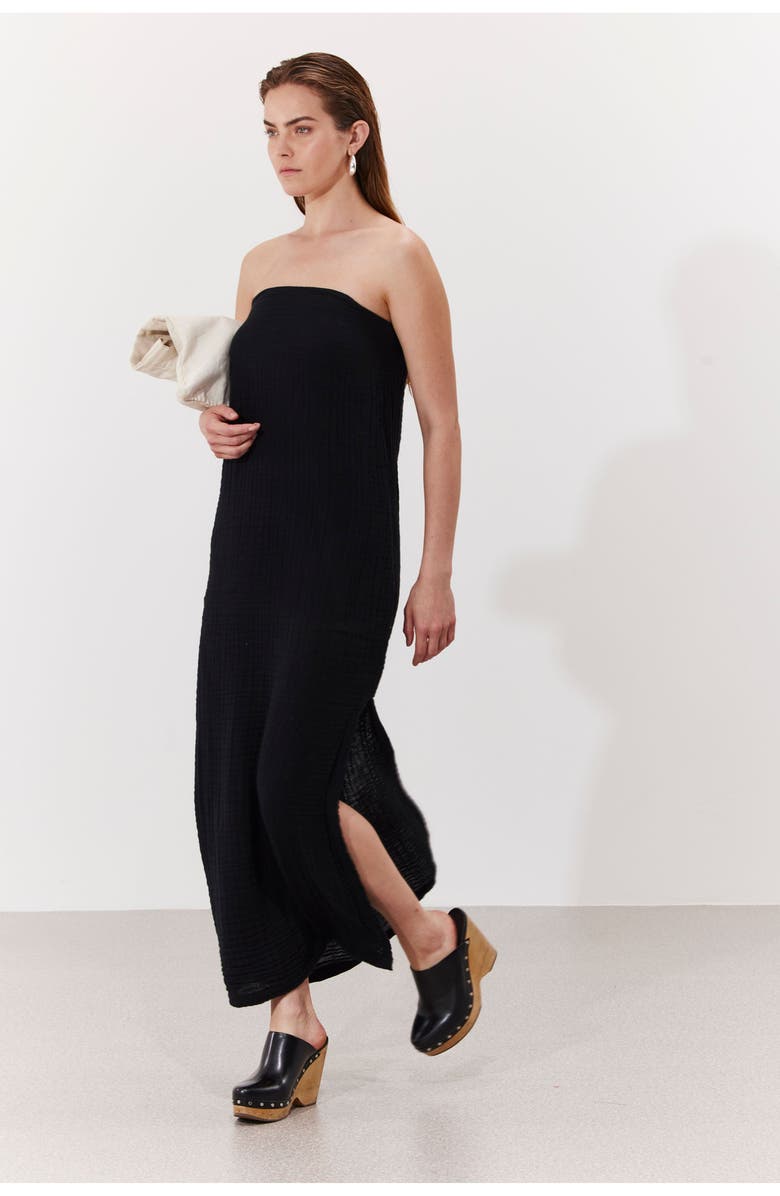 Gottex Beach Life Cloudshore Bandeau Midi Dress Cover-Up, Alternate, color, Black