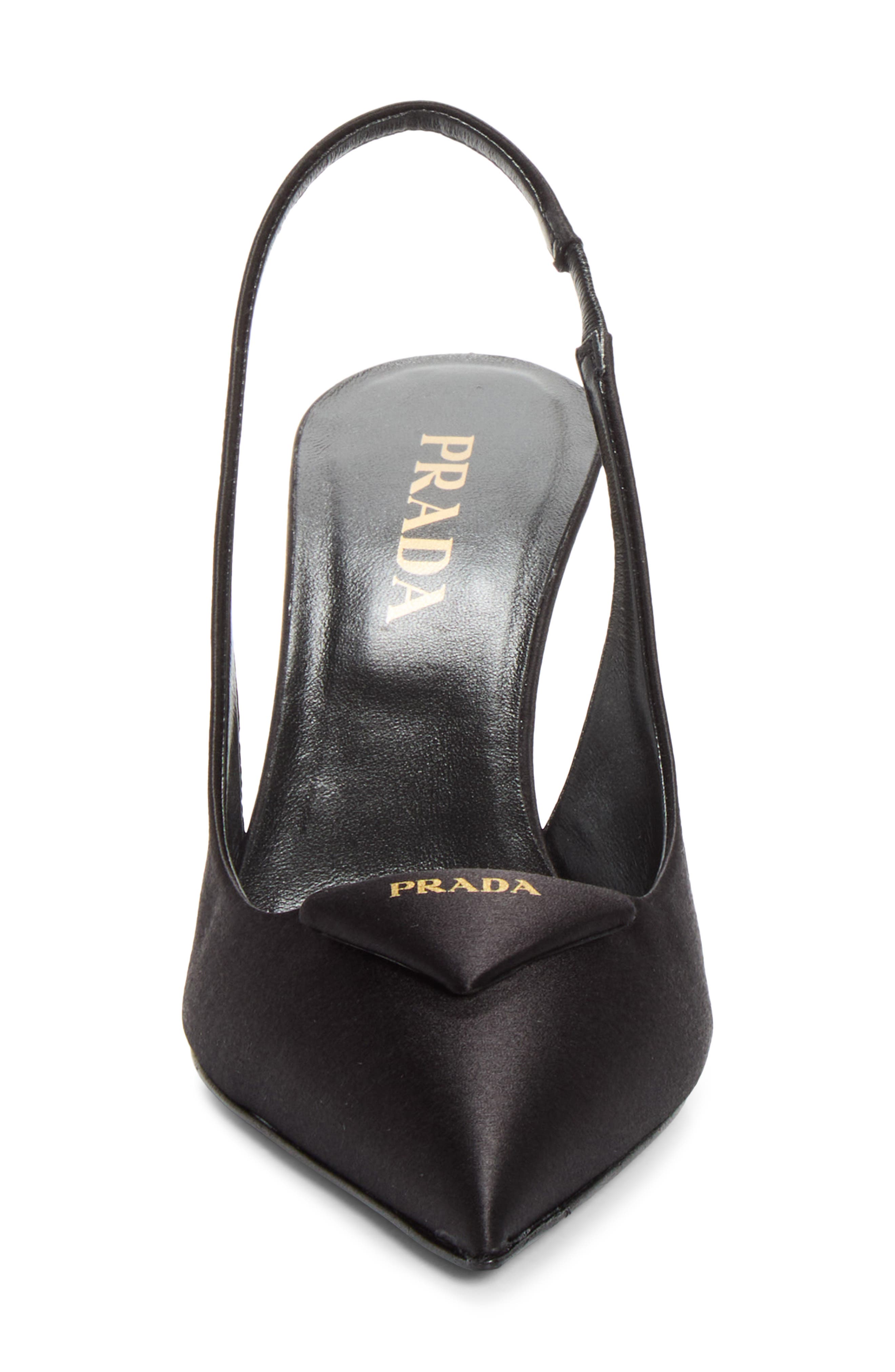 Satin Logo Slingback Pump, Alternate, color, NERO