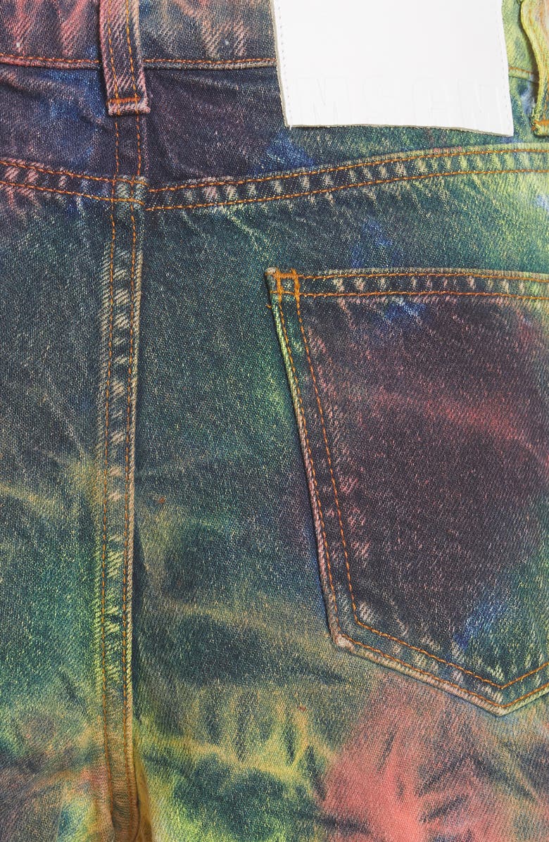 MSGM Tie Dye Denim Shorts, Alternate, color, 
