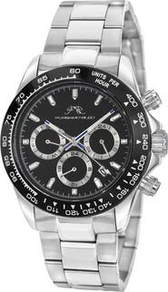 PORSAMO BLEU Men's Preston Multi-Function Dial Stainless Steel Bracelet Watch, 41mm