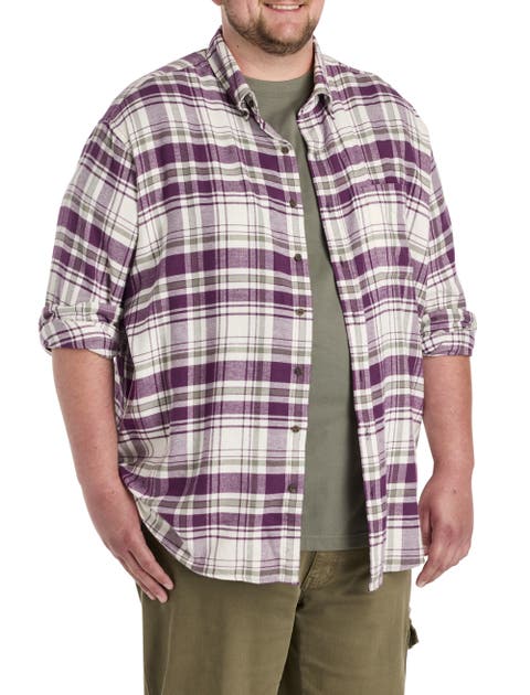 Big & Tall Large Plaid Flannel Sport Shirt V1