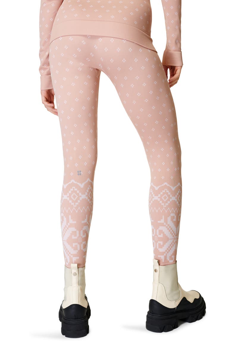 Fair Isle Jacquard Base Layer Leggings, Alternate, color, DECO BEIGE