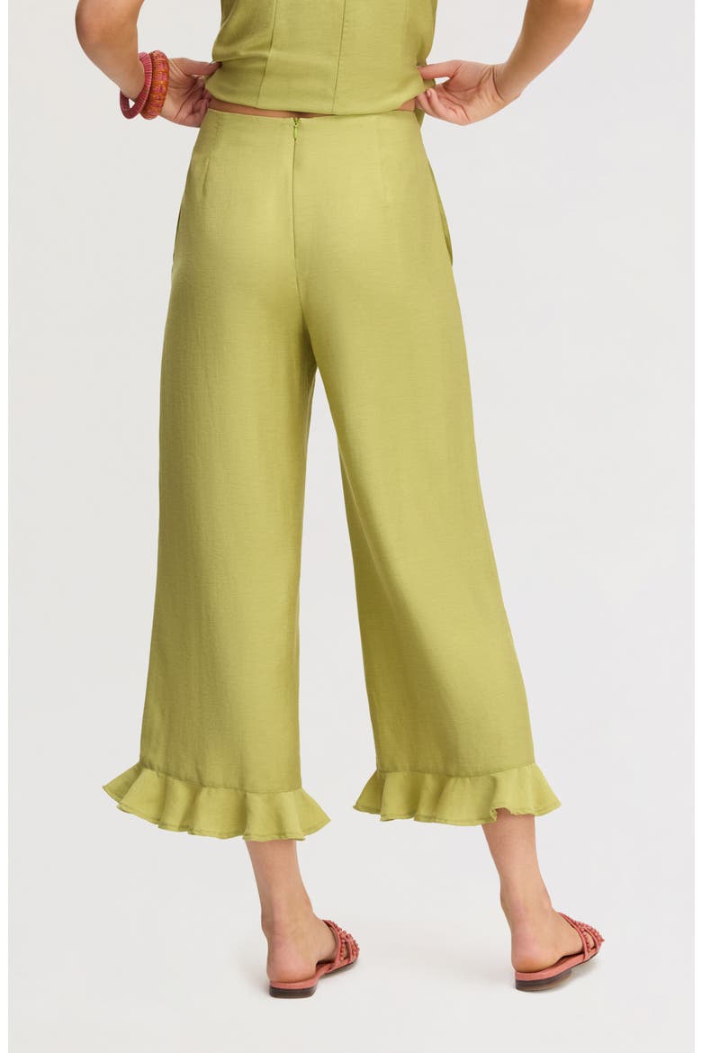 Ruffle Hem Ankle Pants, Alternate, color, COASTAL PALM
