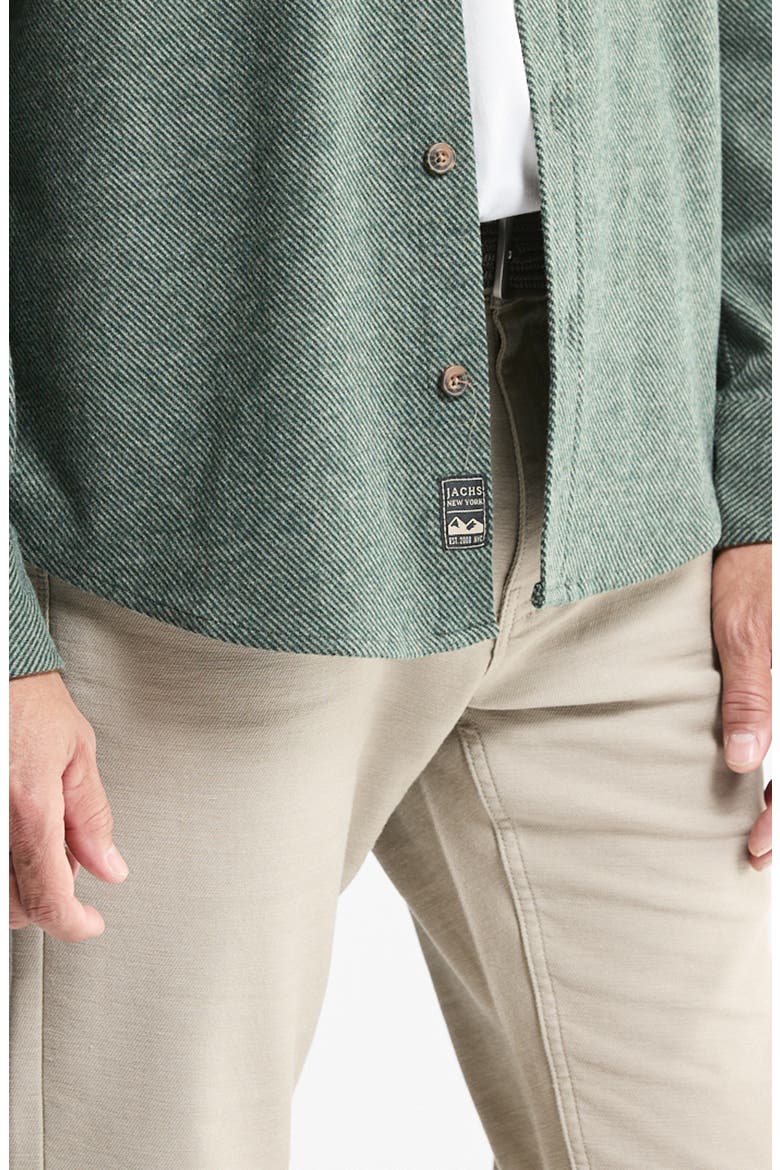 Knit Flannel Button-Up Shirt, Alternate, color, OLIVE