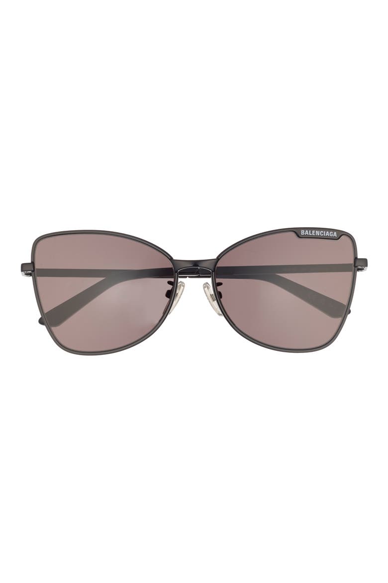 60mm Cat Eye Sunglasses, Main, color, BLACK BLACK GREY