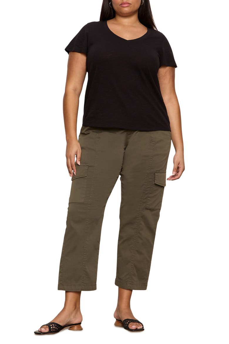 Rebel Crop Straight Leg Cargo Pants, Alternate, color, FATIGUE GREEN
