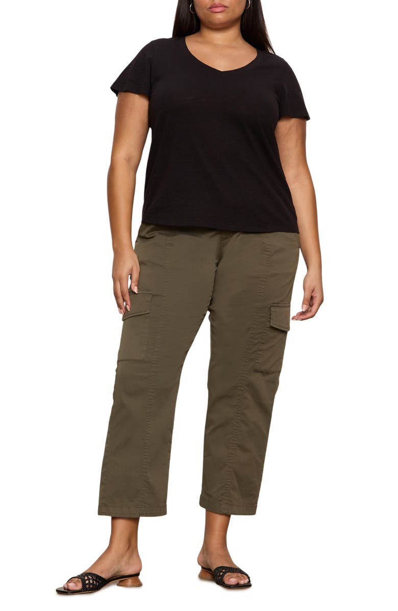 Sanctuary Rebel Crop Straight Leg Cargo Pants, Alternate, color, Fatigue Green