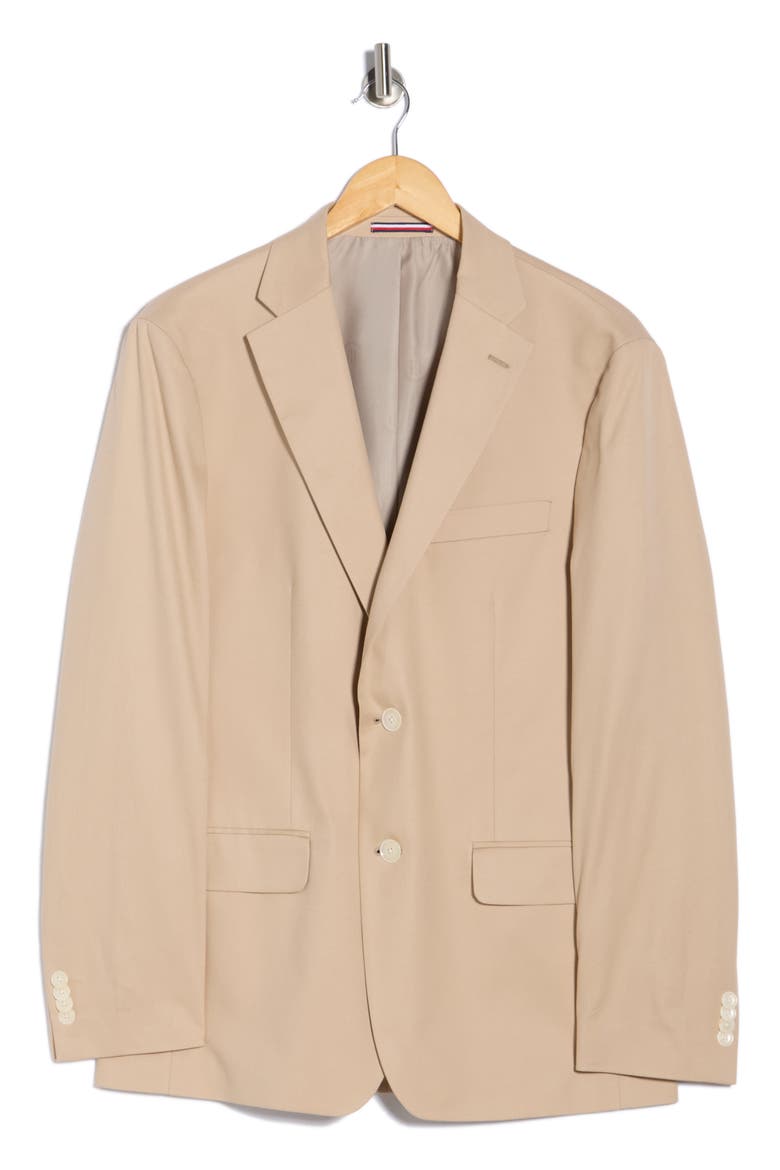 Two Button Notch Lapel Woven Sport Coat, Alternate, color, KHAKI PLAIN