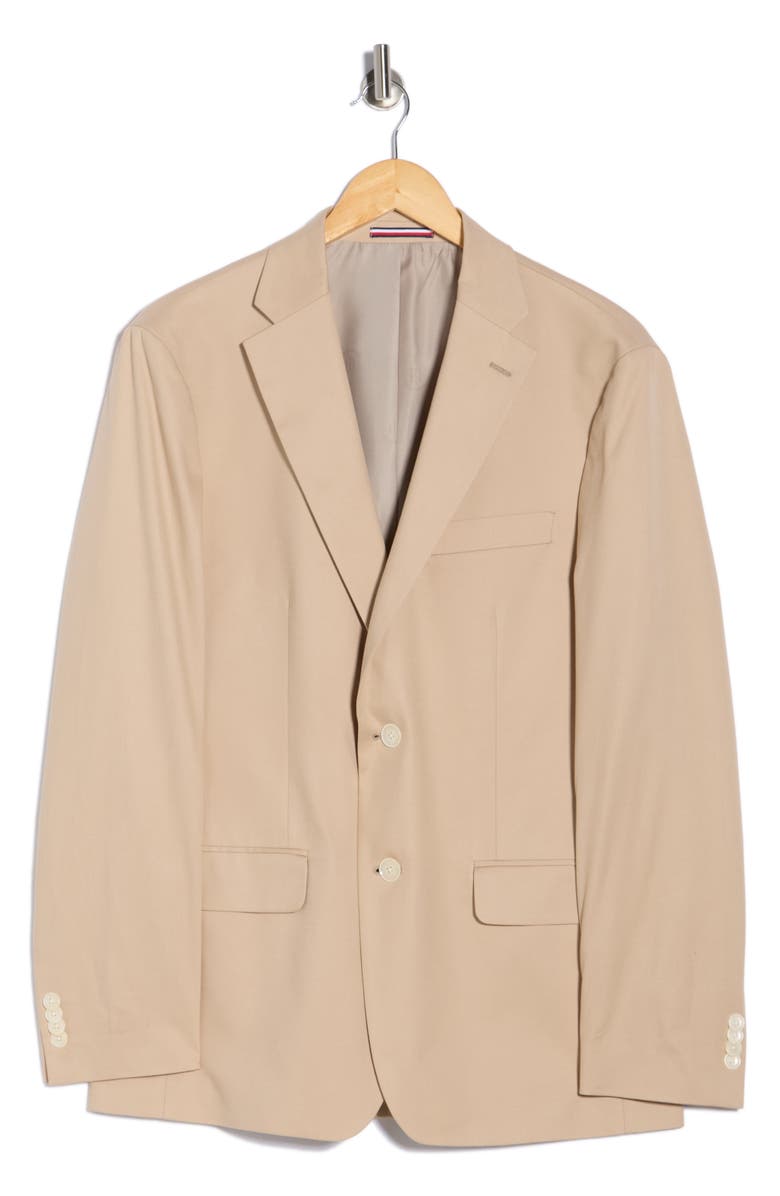 Tommy Hilfiger Two Button Notch Lapel Woven Sport Coat, Alternate, color, Khaki Plain