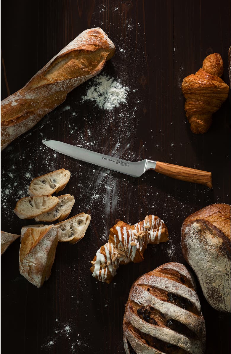 Messermeister Oliva Elite 8 inch Scalloped Offset Knife, Alternate, color, Oliva