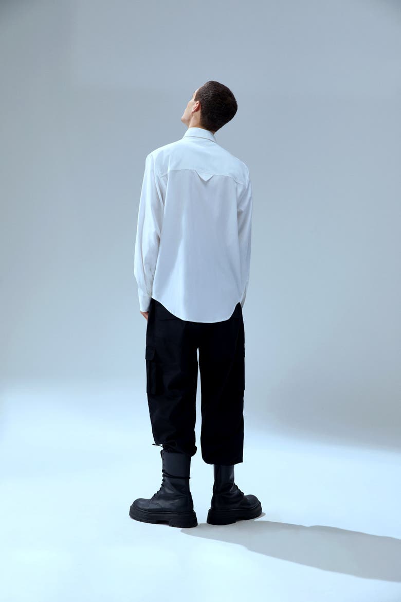 Pure Cotton Your *Itch Padded Shoulder Shirt, Alternate, color, white