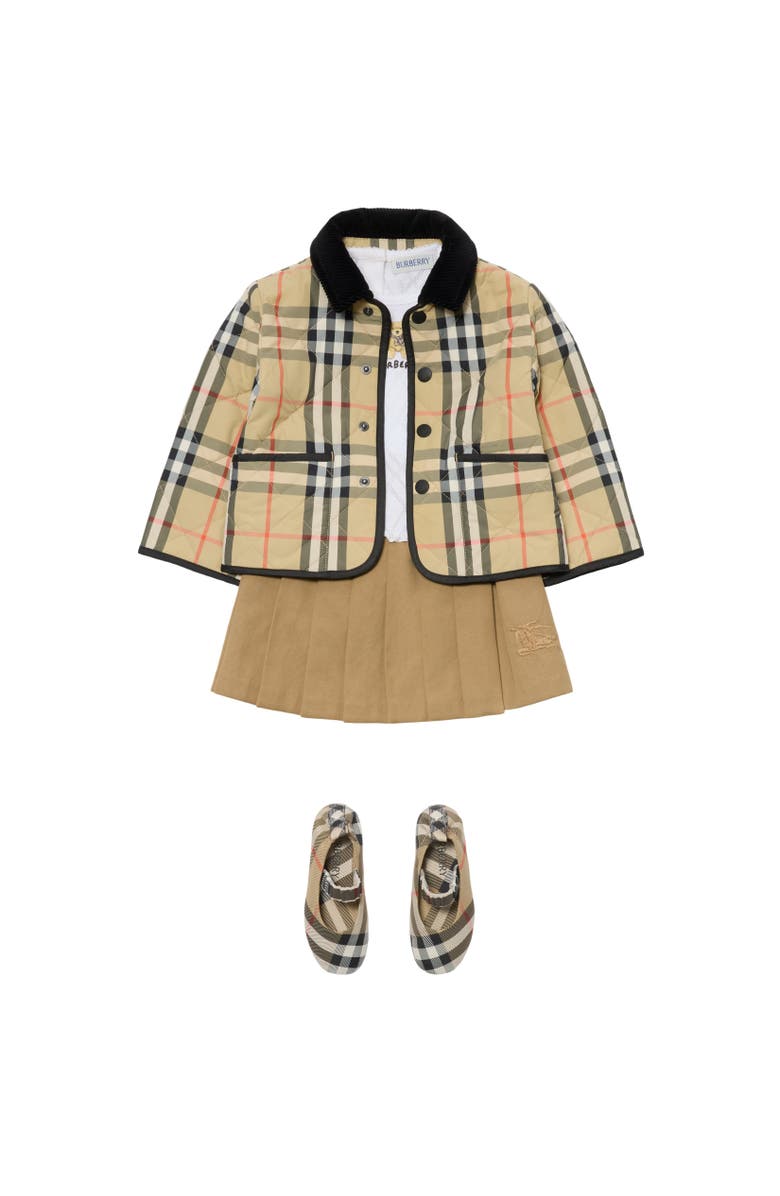 Burberry Check Quilted Nylon Barn Jacket, Alternate, color, Sand